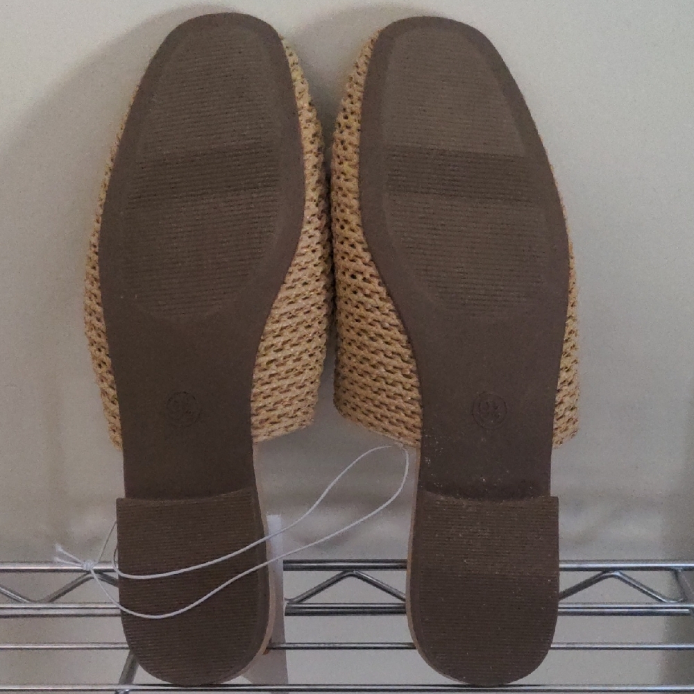 Universal Thread Tan Mules with Woven Texture - Picture 2 of 3